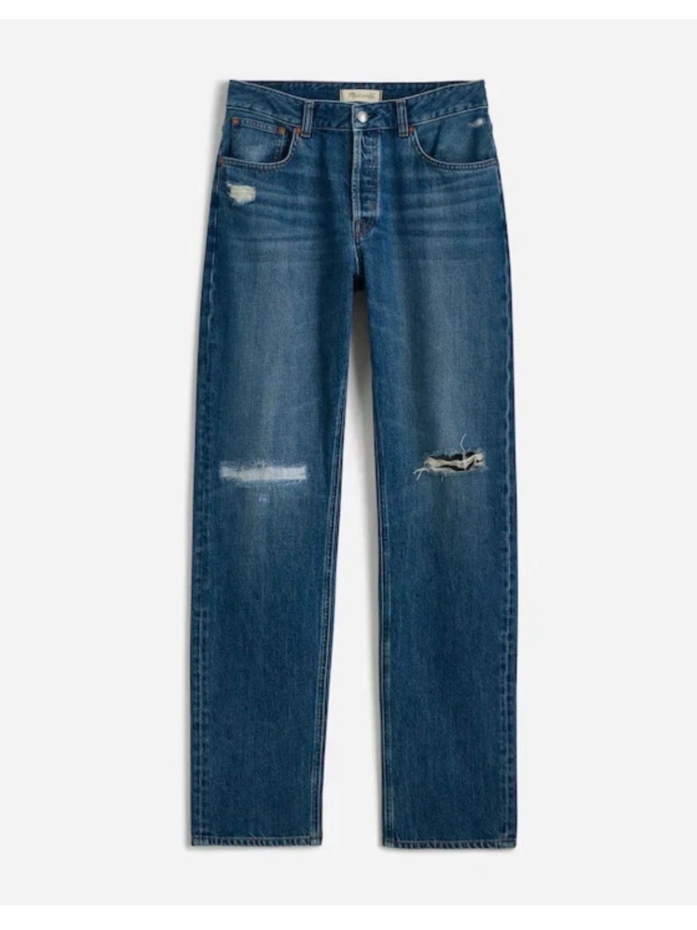 NWT $148 Madewell Women's The Curvy Dean Easy Straight Crop Jeans Size 25